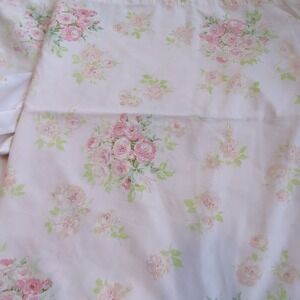 Vintage Springmaid Wondercale Percale Double Sheet Set Full Pink Floral Rose